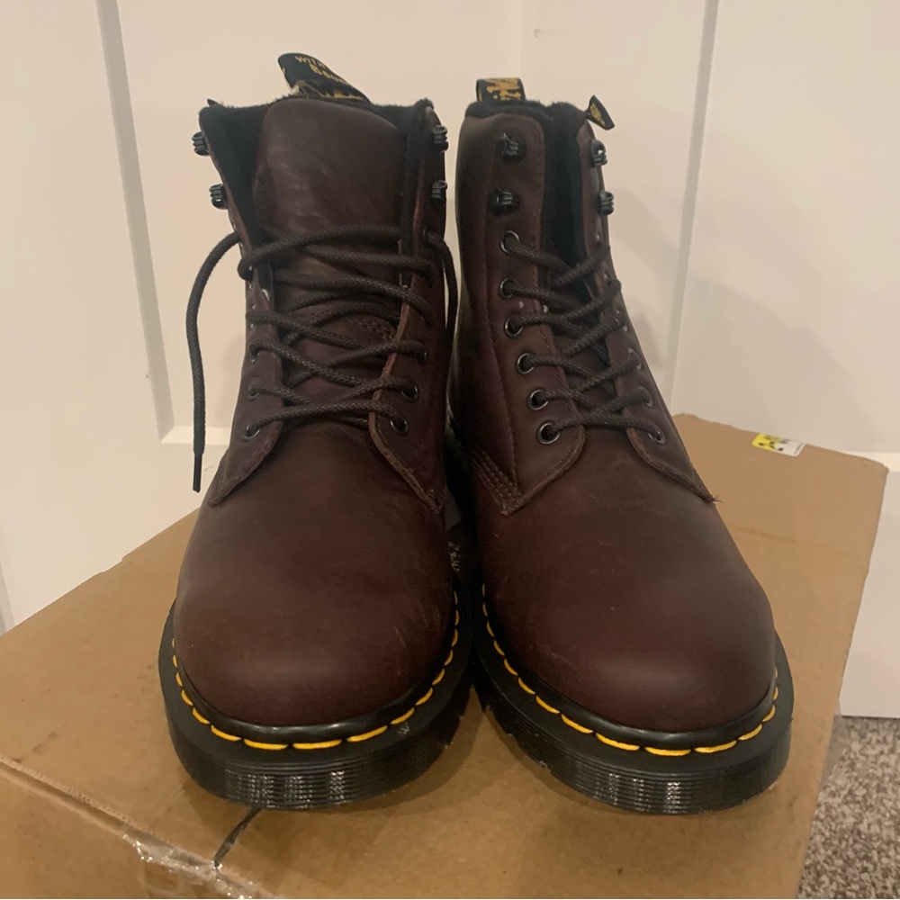 Brown Dr. Martens 1460 Pascal Warmwair Leather Lace Up Boot - Picture 4 of 8